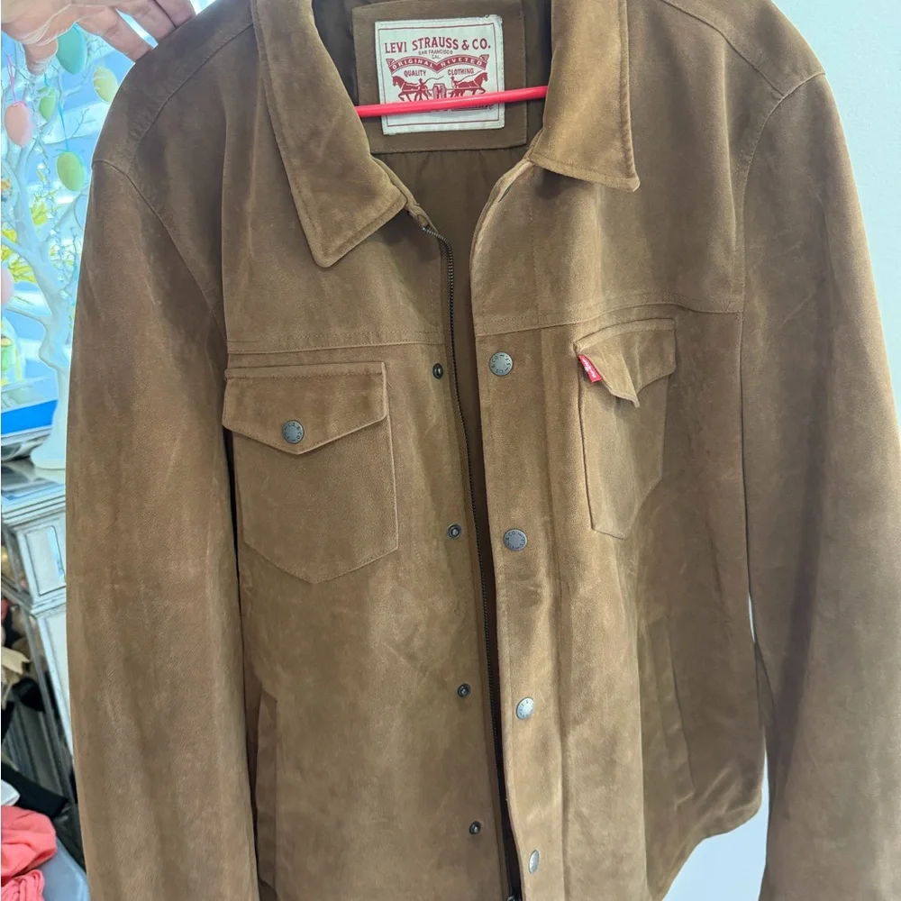 Levi's Men's Tan Suede Shirt Jacket - Picture 4 of 6